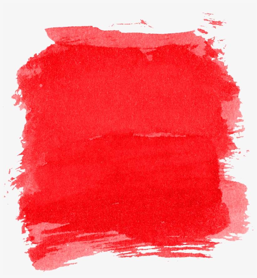 6 Red Watercolor Brush Stroke Square Drawing Free Transparent PNG