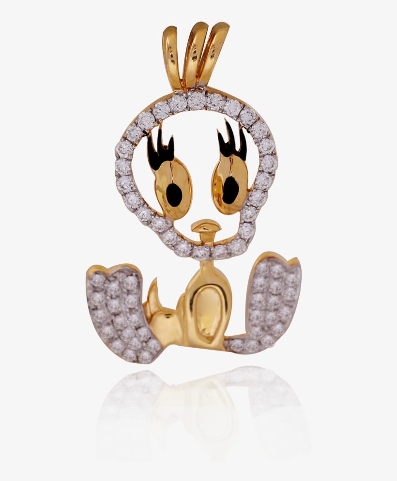 Sweety Tweety Diamond Platinum Pendant - Figurine, transparent png #9818845