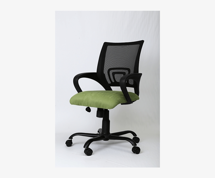 Office Chair In Black & Green Colour Lumber Design - Office Chair, transparent png #9819357