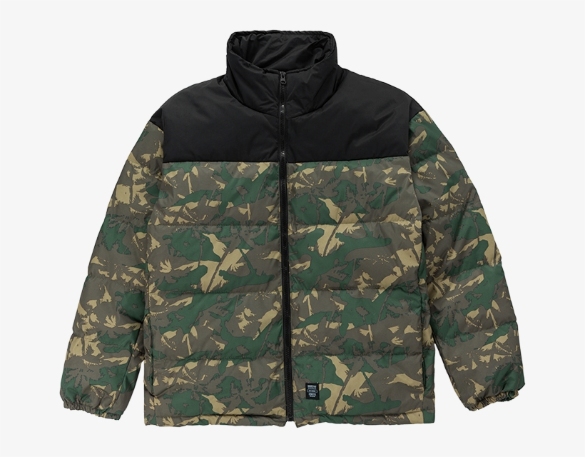 Camouflage White Duck Down Jacket Coat - Jacket, transparent png #9819922