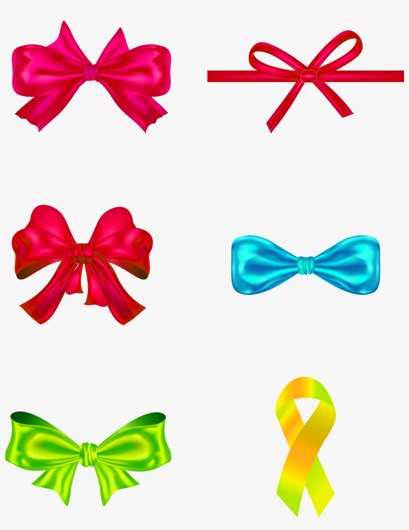 Ribbon Bow Color Decoration Png And Psd, transparent png #9820103