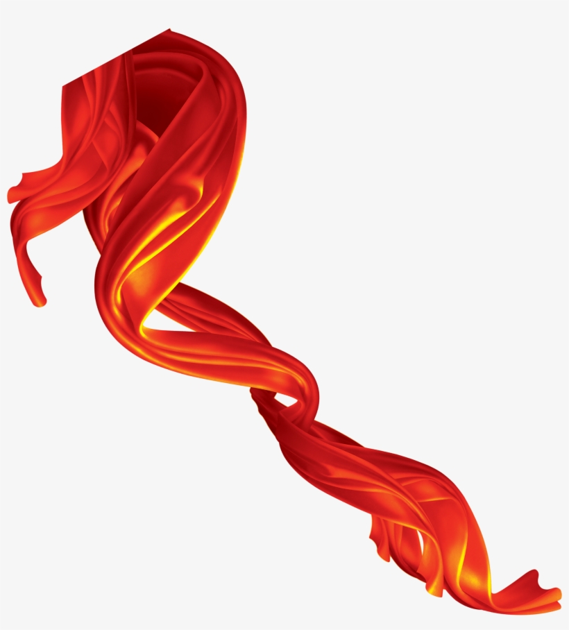 Red Silk Ribbon - Flowing Red Silk, transparent png #9820279