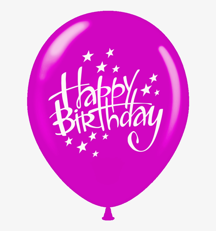 Balloons Printed Happy Birthday With Stars 1 Side Nd - Happy Birthday Roz, transparent png #9820578