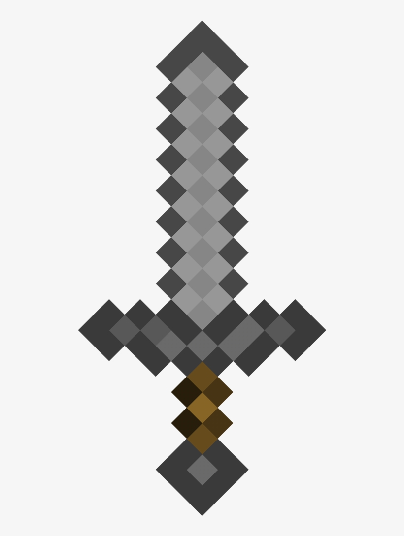 Stone Sword - Minecraft Diamond Sword, transparent png #9821941