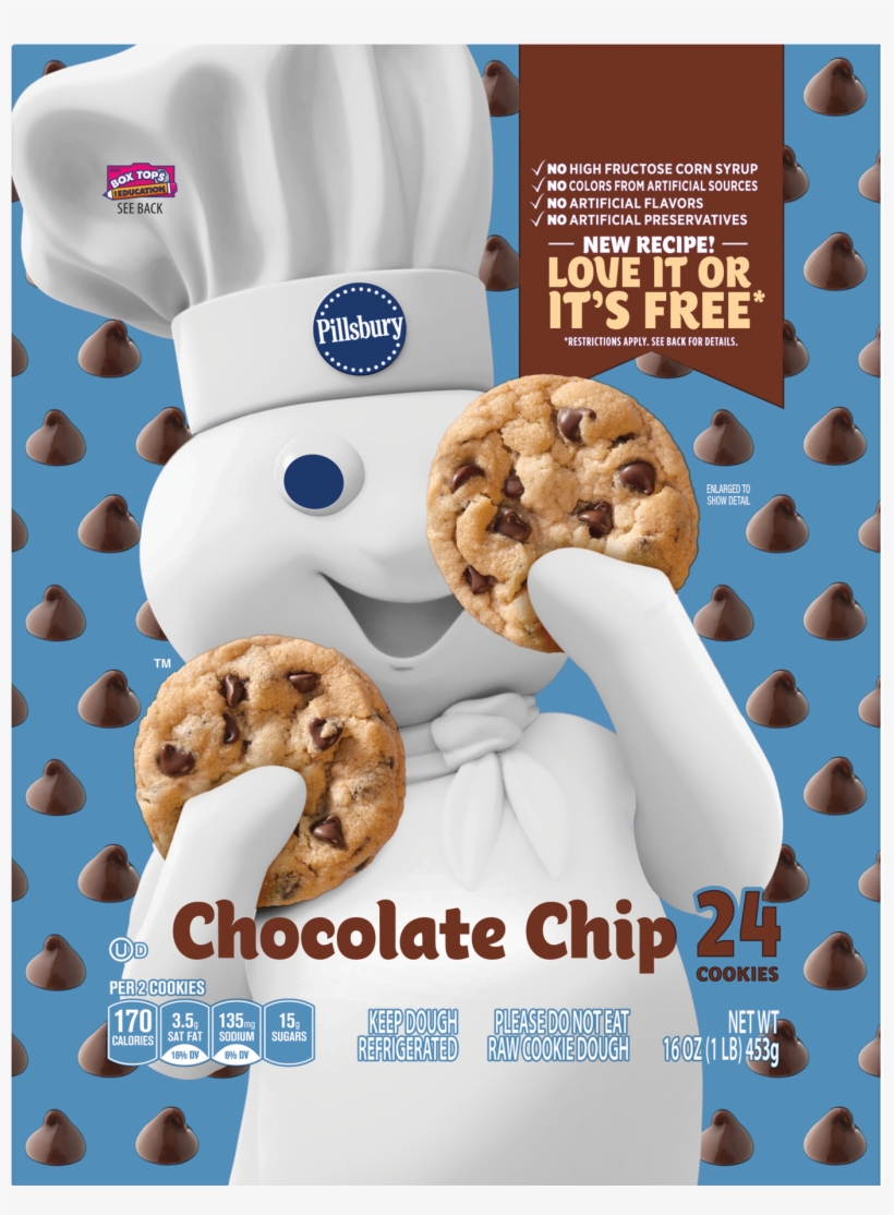 Pillsbury Ready To Bake Chocolate Chip Cookies, 24 - Pillsbury Chocolate Chip Cookies, transparent png #9823295