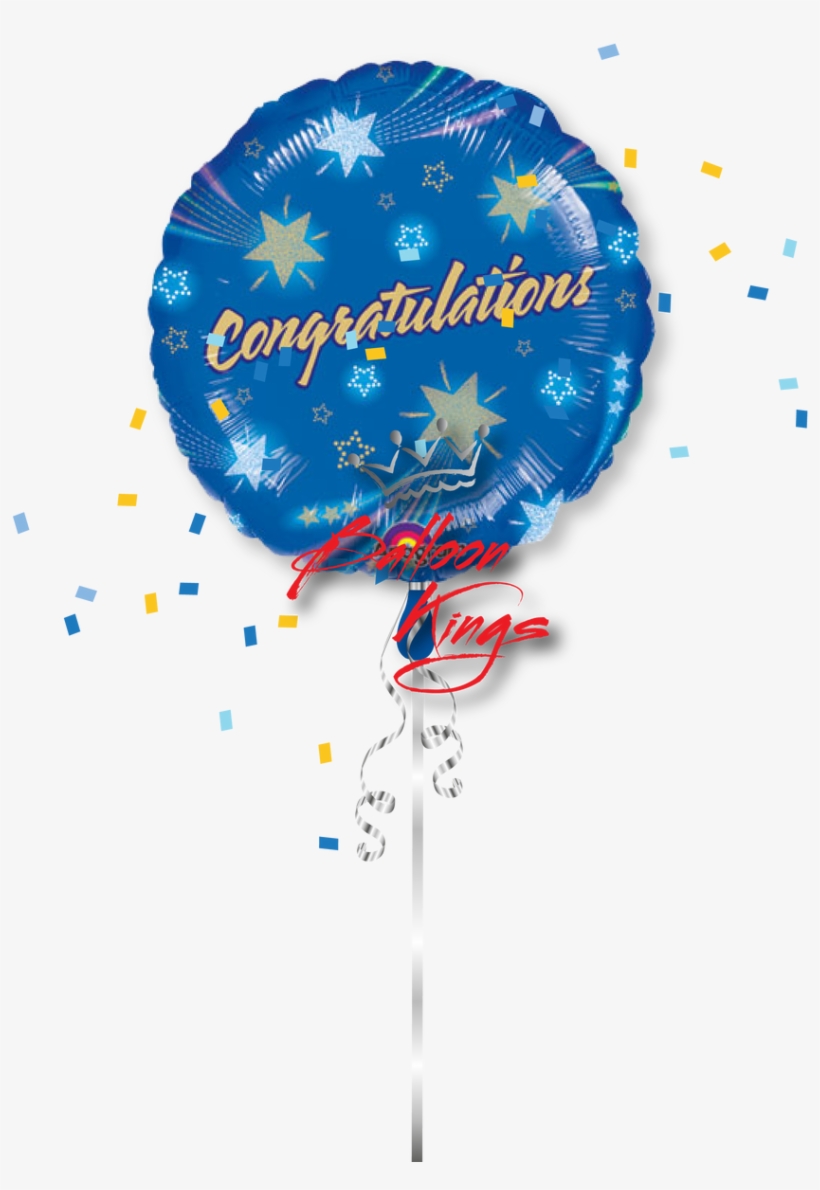 Congratulations Shooting Stars - Balloon, transparent png #9824272