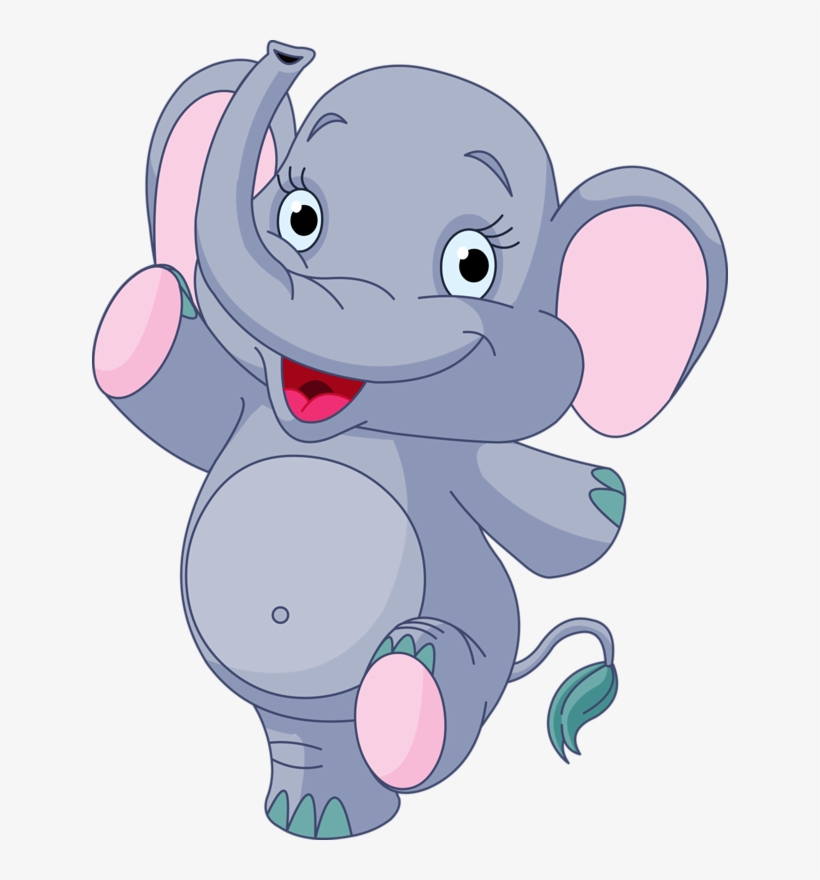 Clipart Transparent Clipart Baby Elephant - Baby Cute Cartoon Elephant, transparent png #9824924