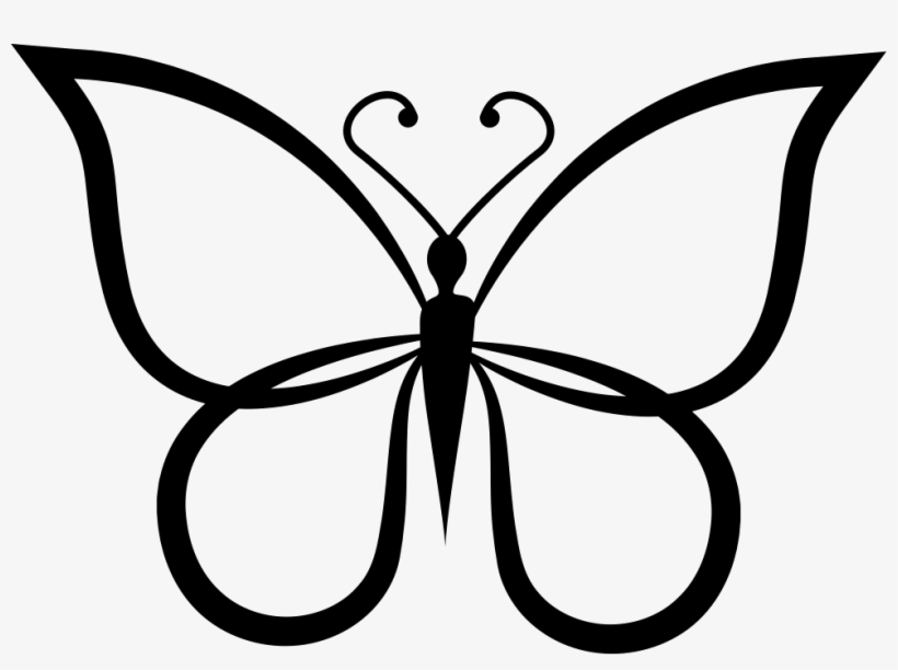 Butterfly Shape Outline Top View Comments - Butterfly Outline Shapes, transparent png #9825471