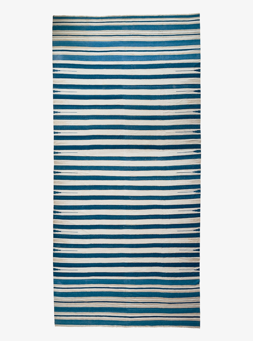 Vintage Blue And White Stripe Indian Dhurrie From Madeline - Personalizados, transparent png #9826523