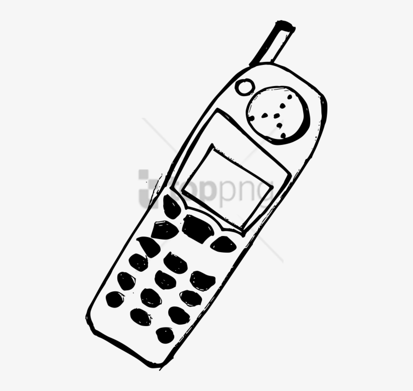 Free Png Phone Drawing Png Image With Transparent Background - Mobile Phone Line Art, transparent png #9826787