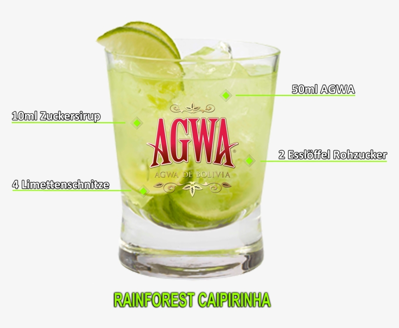 Rainforest Caipirinha Cocktail - Agwa De Bolivia, transparent png #9827823
