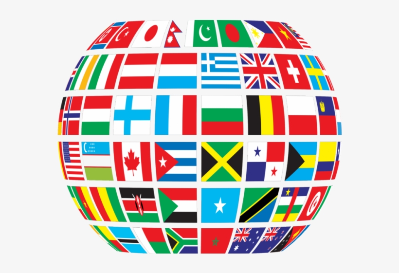 World Flags Clipart - Globe Flags Of The World, transparent png #9827877