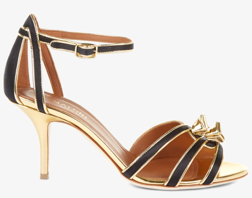 Black Satin Gold Mirror Nappa - Fisherman Sandal, transparent png #9827983