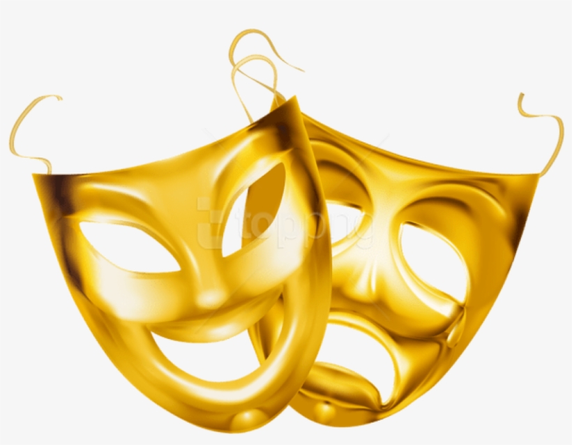 Free Png Download Gold Theater Masks Clipart Png Photo - Transparent Theater Mask Png, transparent png #9828389
