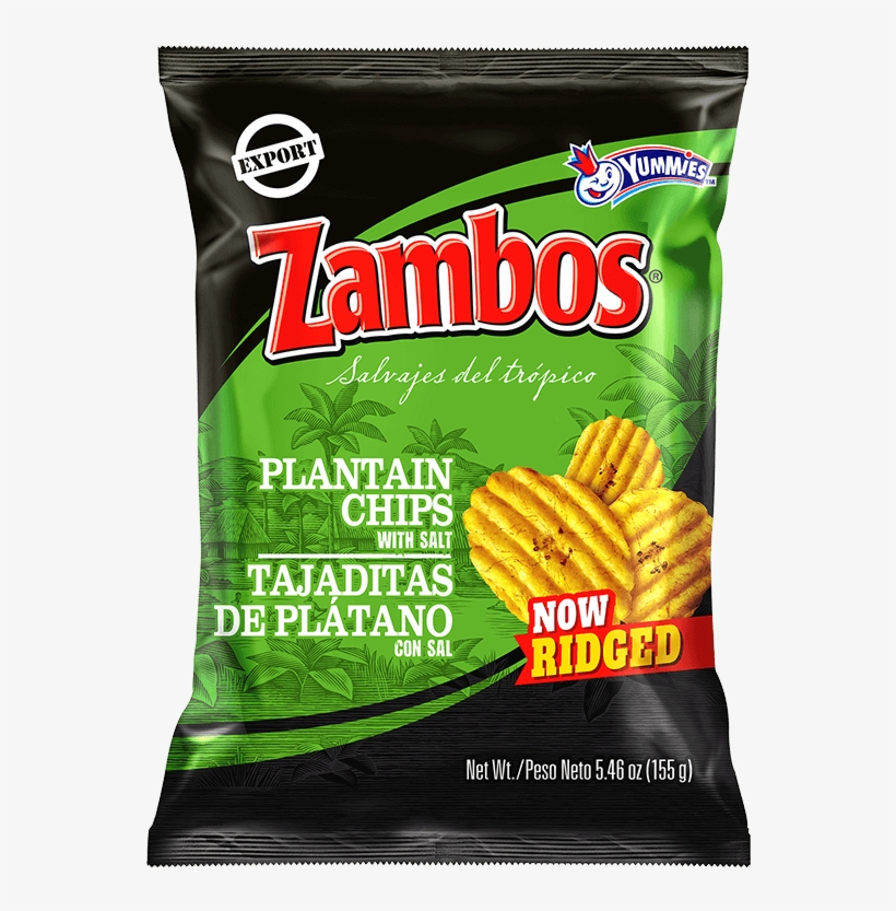 Plantain Chips Onduladas Con Sal 24/155g - Zambos Ondulados, transparent png #9828652