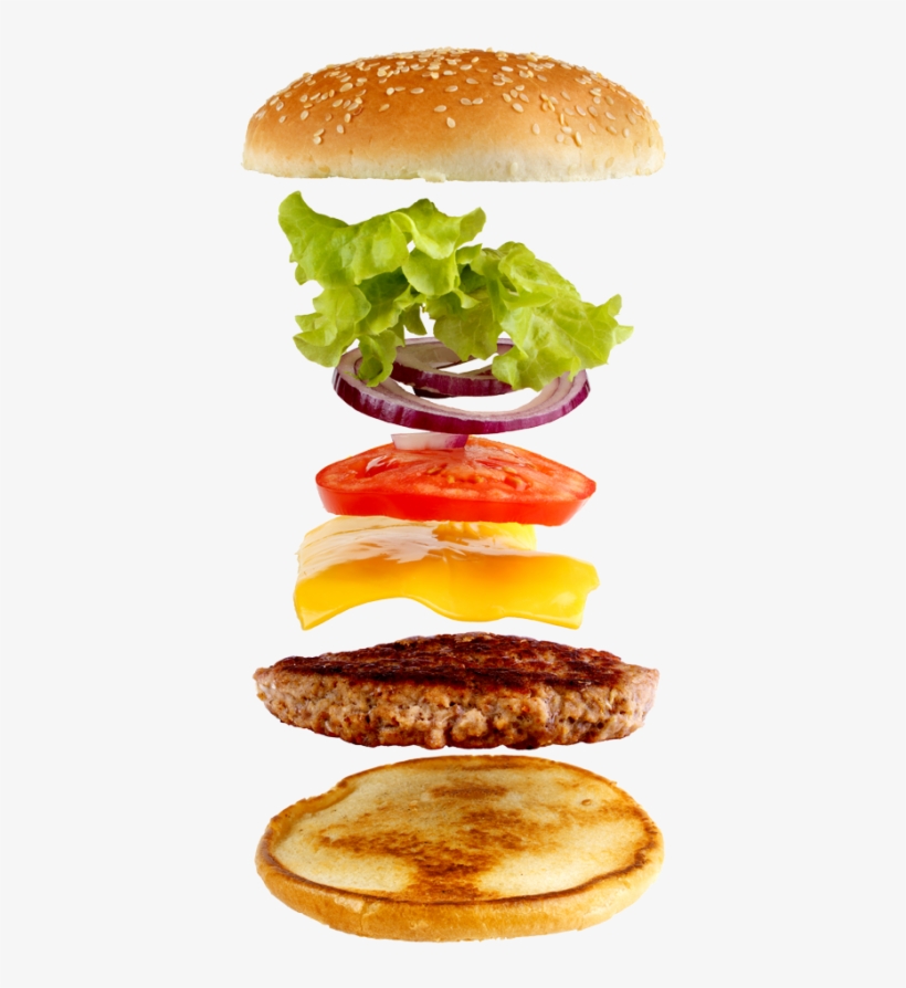 King Hamburger Food Fries Fizzy Fast Burger - Burgers With Layers, transparent png #9829767