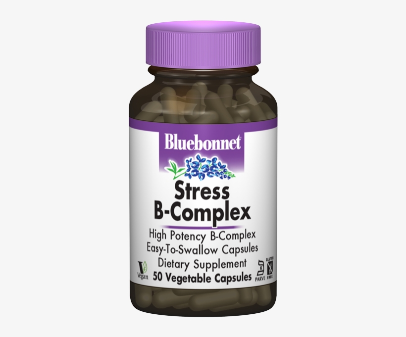Bluebonnet Stress B Complex 50 Vcaps - Capsule, transparent png #9836847