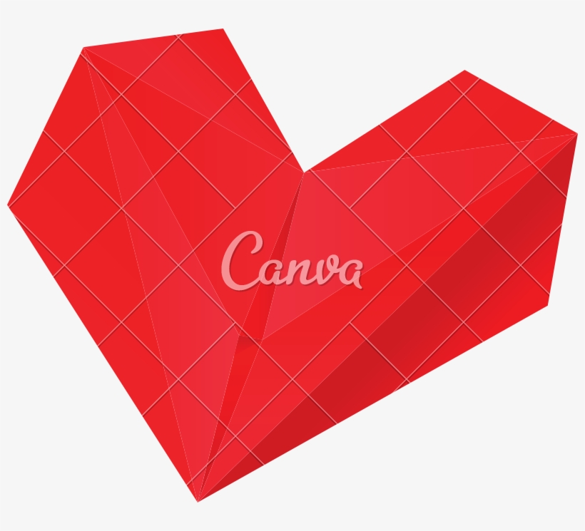 Red Heart Folding Paper - Canva, transparent png #9837302