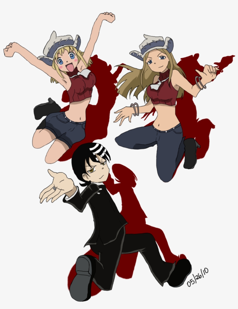 Death The Kid And Thompson Sisters Devil Part Timer, - Soul Eater Thompson Sisters Hot, transparent png #9837710