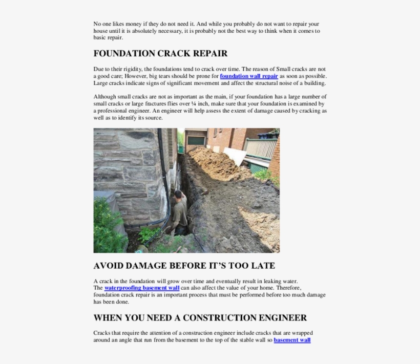 The Importance Of Foundation Crack Repair, transparent png #9838195