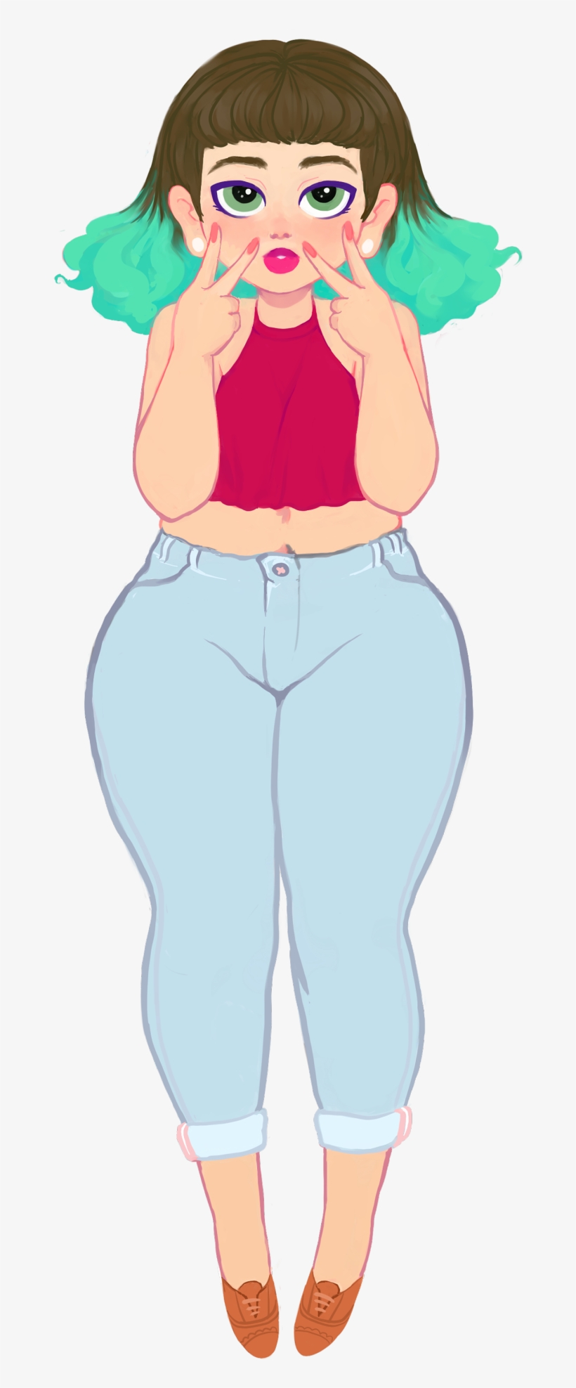 Self Portrait Tried Out Some New Flat Color Techniques - Cartoon, transparent png #9838649