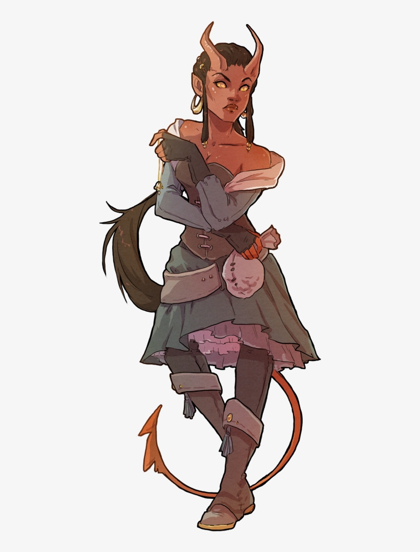 Female Tiefling Concept Art, transparent png #9838895