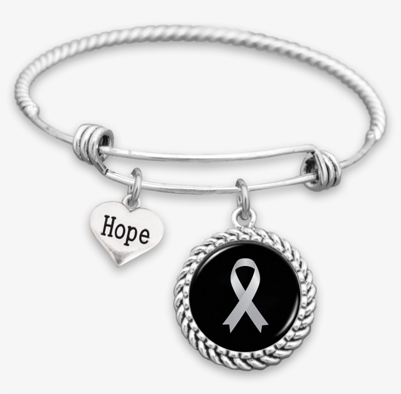 Lung Cancer Awareness Ribbon Hope Charm Bracelet - Above All To Thine Own Self, transparent png #9839080