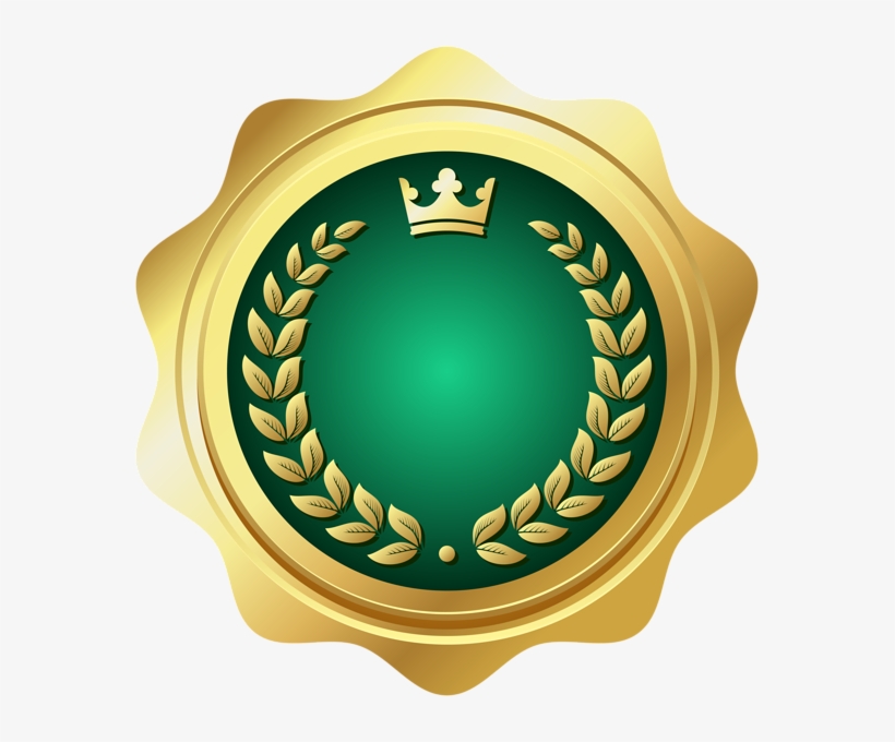 Seal Badge Green Png Transparent Clip Art - Golden Badge Png, transparent png #9839413
