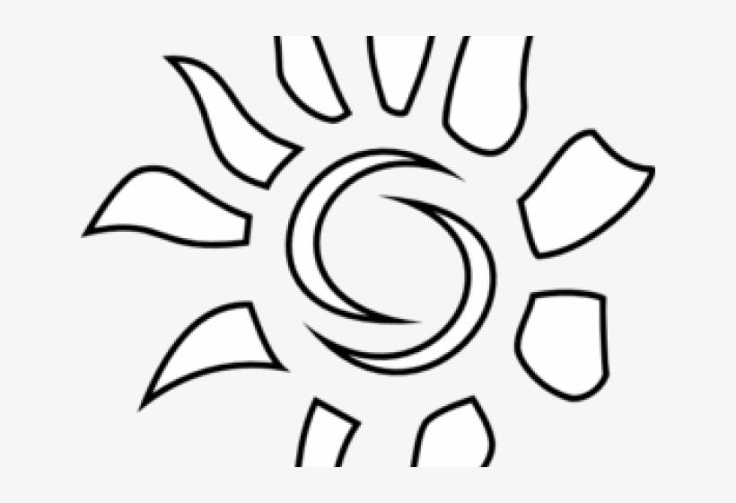 Drawn Sun Outline - Sun Line Drawing Png, transparent png #9839558