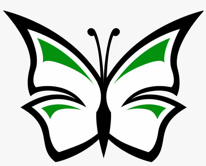 Butterfly 68 Black White Clipartist - Butterfly Drawings Very Easy, transparent png #9839847