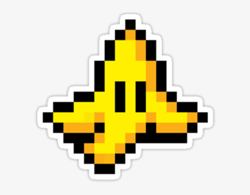 Banana - Mario Kart Pixel Banana, transparent png #9840453