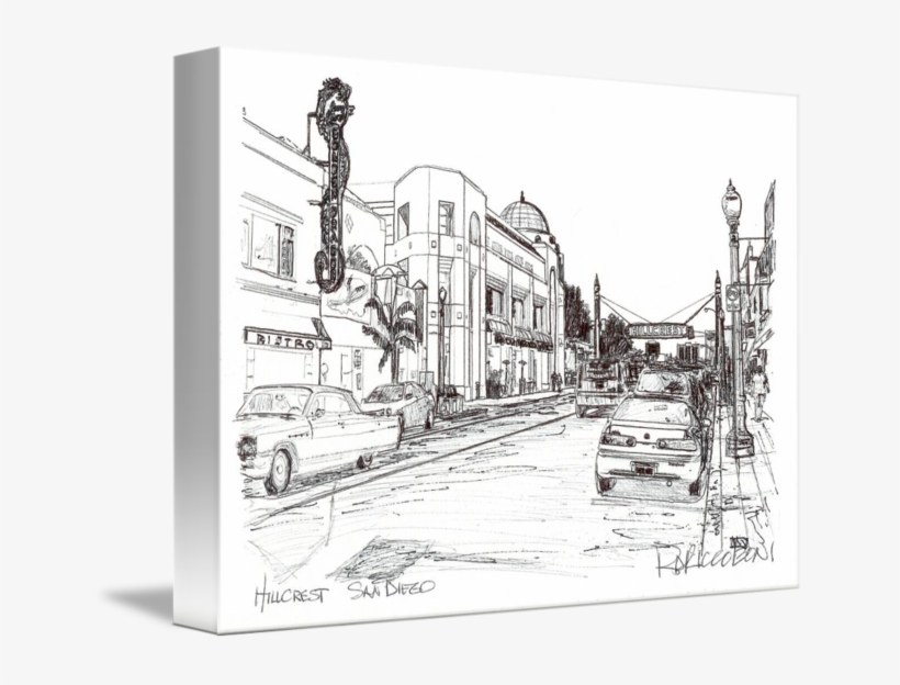 Drawing Of Hillcrest - Drawing Of California, transparent png #9840800