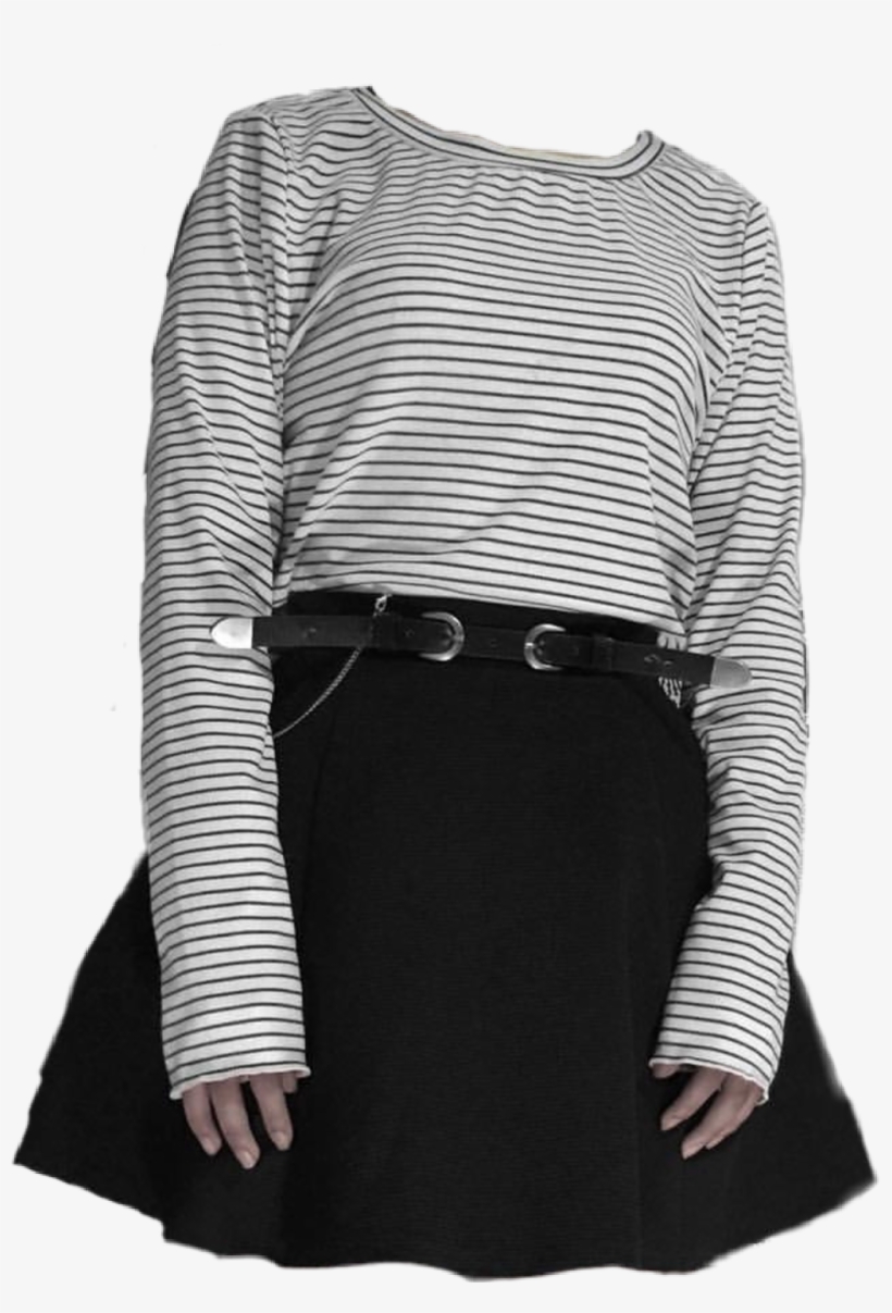 #skirt #shirt #belt #dress #grunge #goth #black #white - Pattern, transparent png #9841239