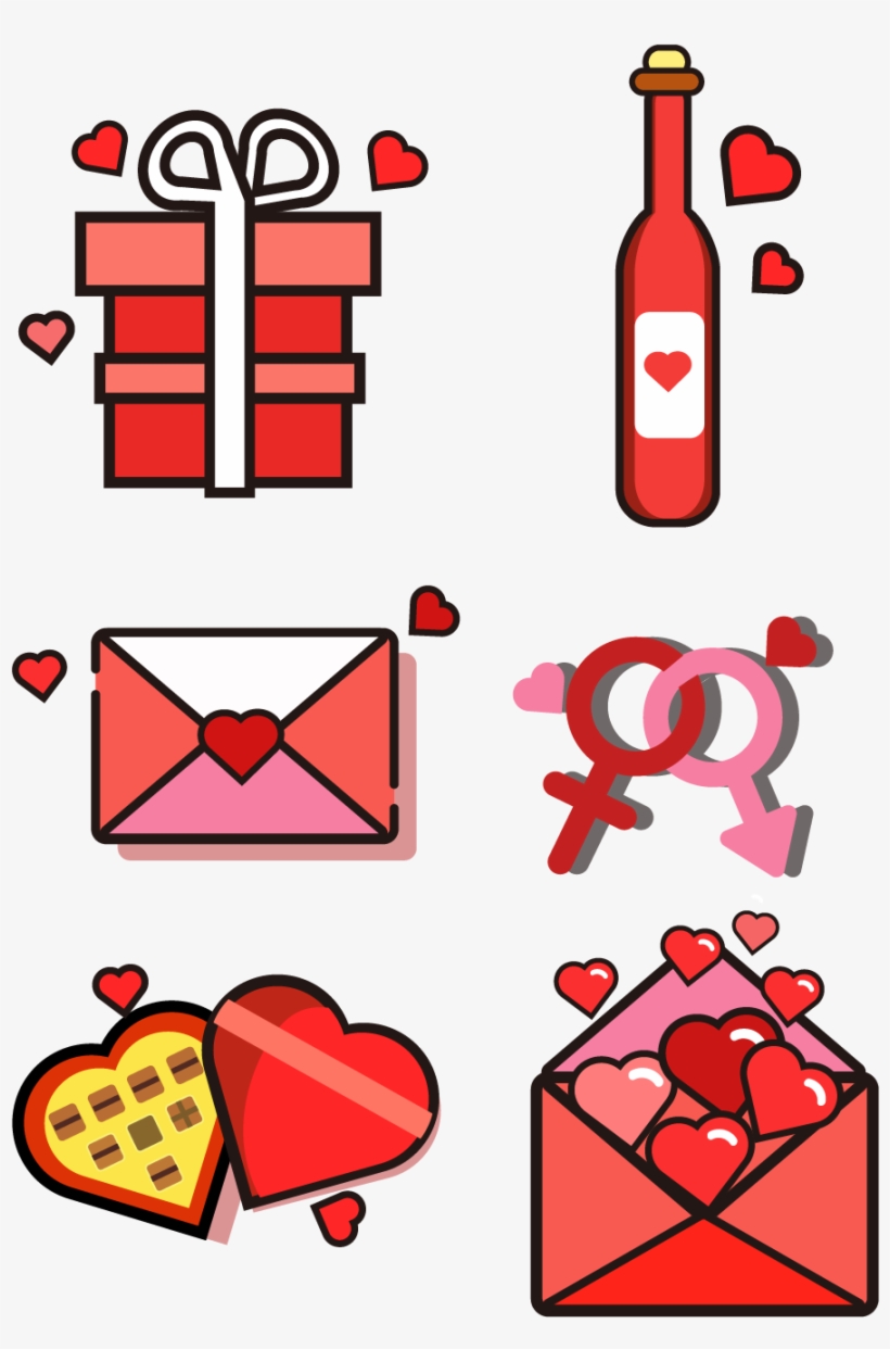 Valentine Day Elements Chocolate Envelope Gift Png, transparent png #9842534