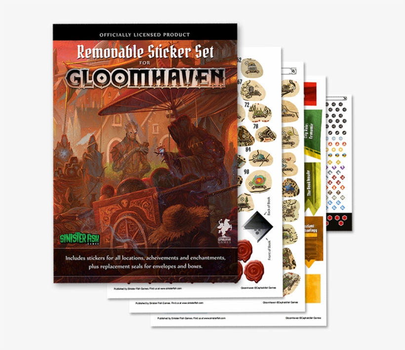 Gloomhaven Board Game Removable Sticker Set - Gloomhaven Removable Stickers, transparent png #9843045