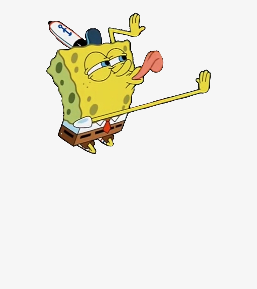 Largest Collection Of Free To Edit Spongebob Edits - Spongebob Licking Sticker, transparent png #9844802