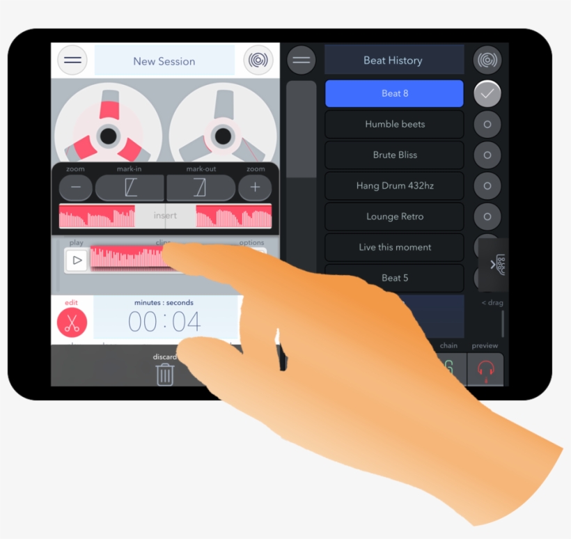 Use The Reels To Fine Tune In Out Points To Make Loops - Smartphone, transparent png #9845849