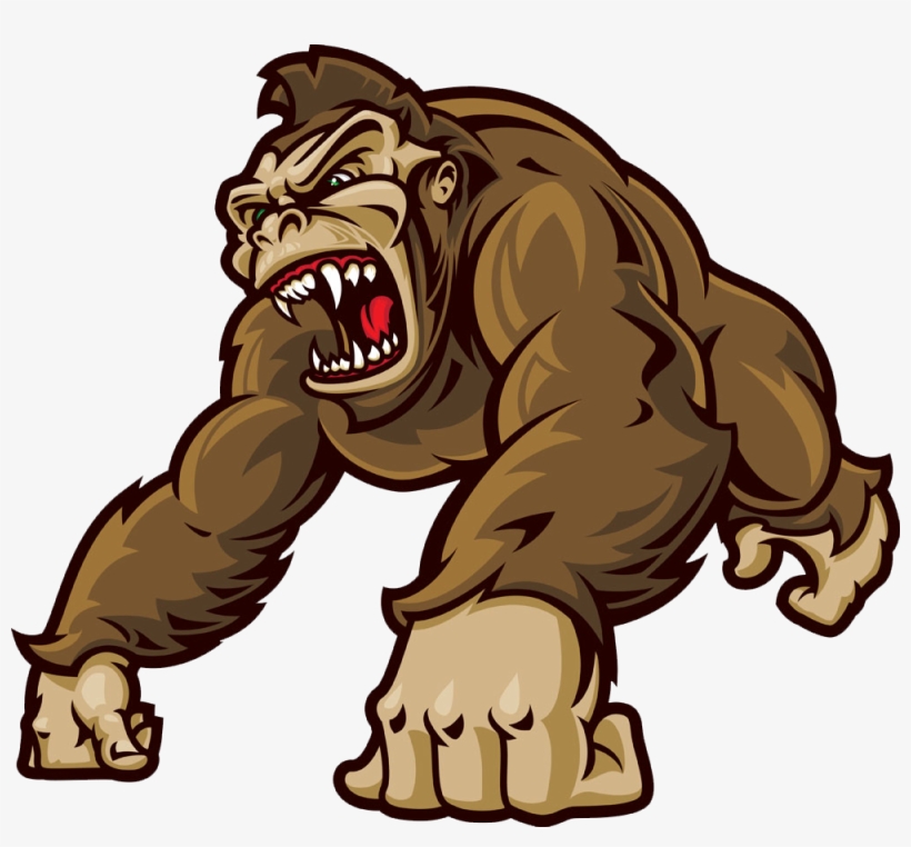 Western Ape Clip Art Cartoon Transprent Png - Angry Gorilla Cartoon Png, transparent png #9846638