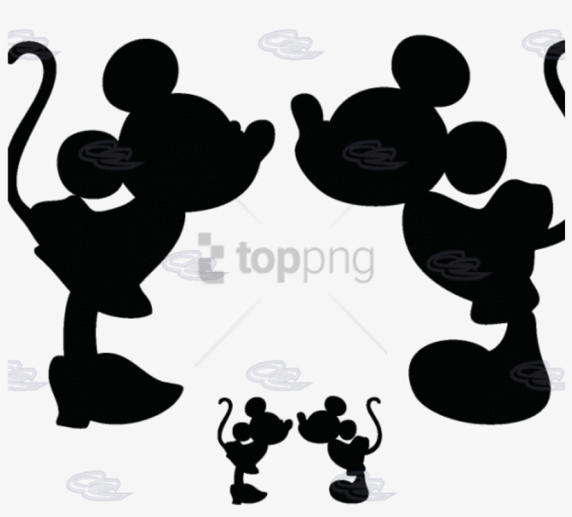 Free Png Mickey Mouse And Minnie Mouse Silhouette Png - Minnie And Mickey Black And White, transparent png #9846639