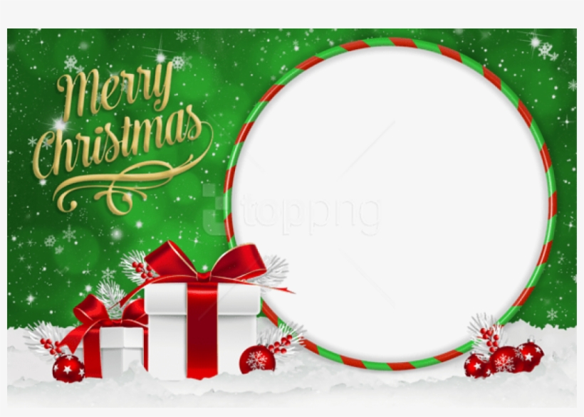 Christmas Green Photo Frame With Christmas Gifts Png - Christmas Day, transparent png #9847022