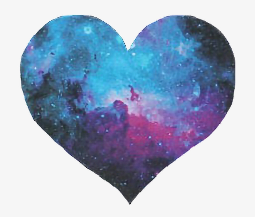 Heart Galaxy Sky Blue Purple Pink - Pink Purple And Blue Heart, transparent png #9848545