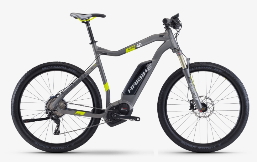 Jpg Black And White Download Bike Transparent Electro - Haibike 2017 Trekking 4.0, transparent png #9849159