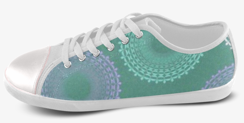 Teal Sea Foam Green Lace Doily Women's Canvas Shoes - Water Shoe, transparent png #9849663