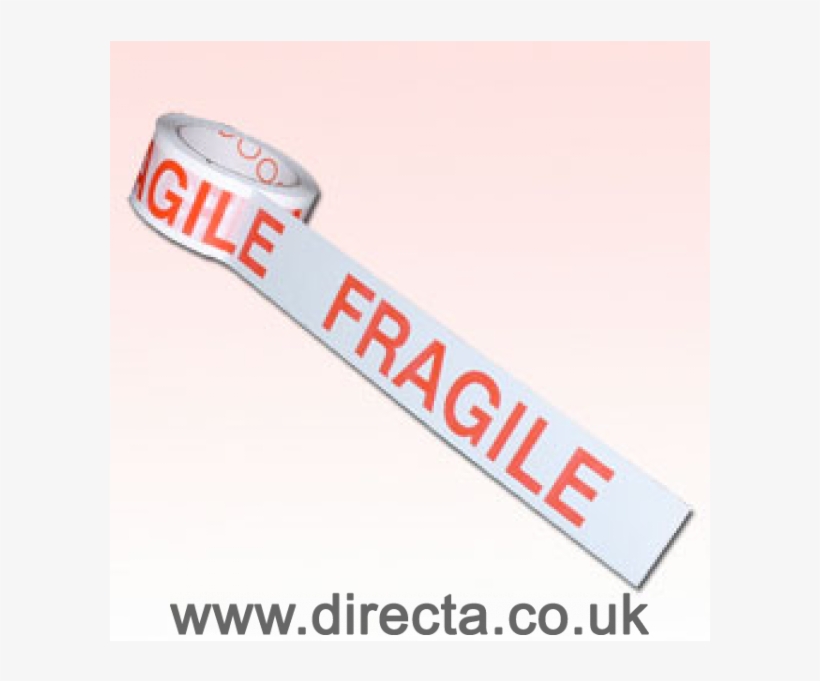 Fragile Printed Packaging Tape Red Text On White - Label, transparent png #9851370