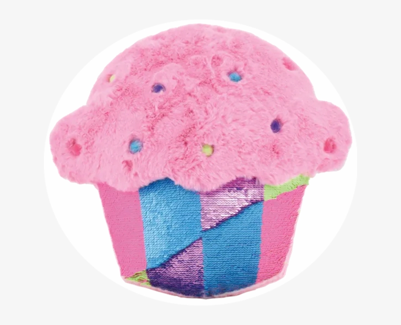 Cupcake Furry Reversible Sequin Pillow - Gelato, transparent png #9851438