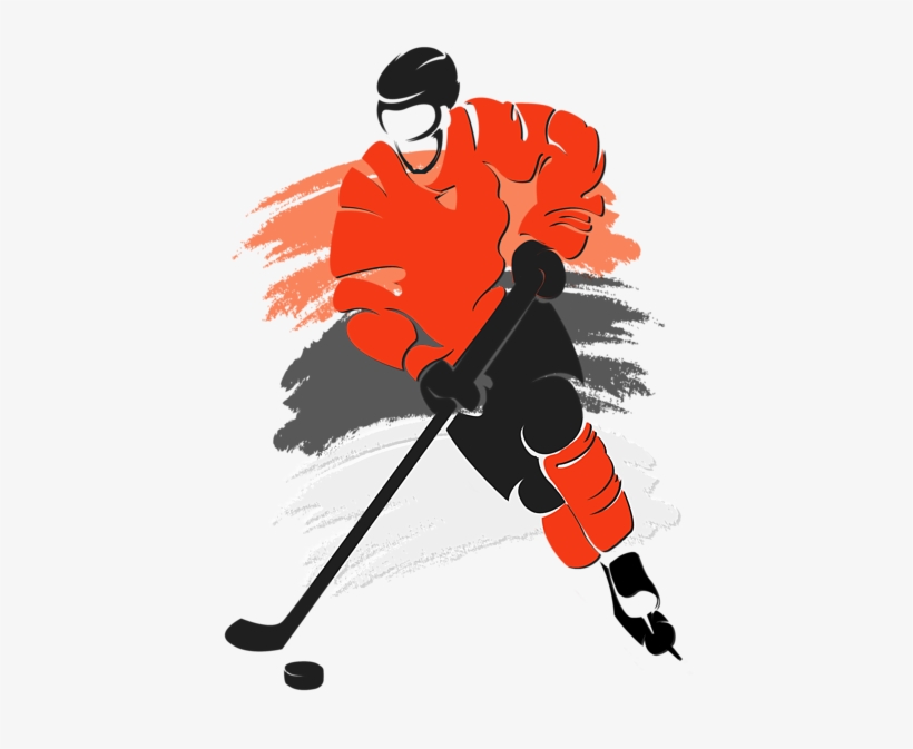 Click And Drag To Re-position The Image, If Desired - Silhouette Of Hockey Player, transparent png #9851609