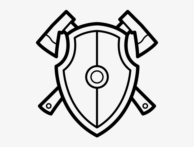 Shield And Axes By Tinashe Mugayi From Noun Project - Crest, transparent png #9852110