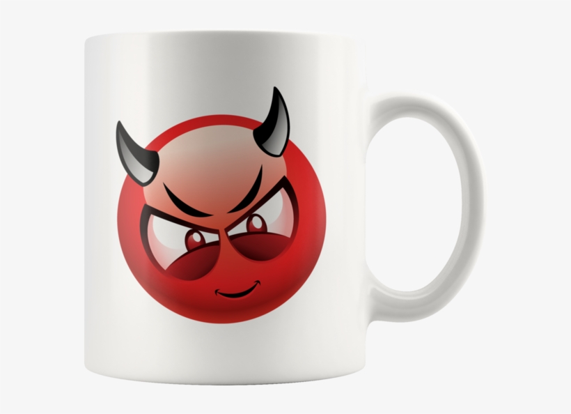 Devil Emoji Coffee Mug - Emoji Devil Face Sad, transparent png #9853531