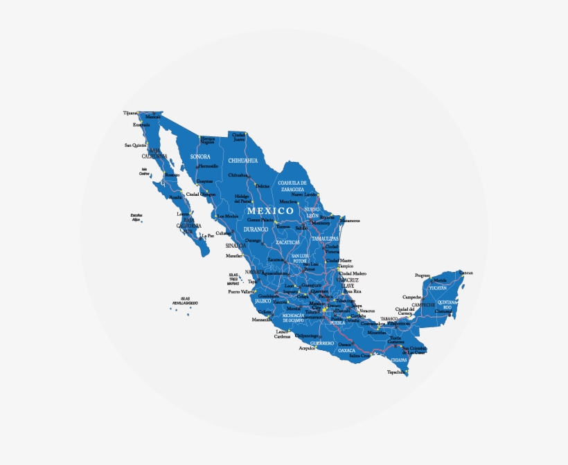 Mapa De Mexico Vector Png, transparent png #9853858