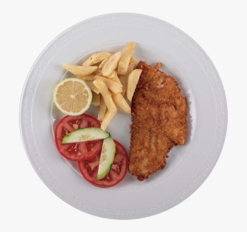 Escalope Con Papas Fritas - Fish And Chips, transparent png #9854334